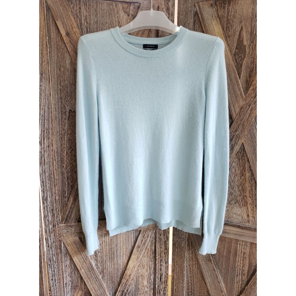 Halogen 100% Cashmere Sweater Size S Blue Winter NWT High Low Quiet Luxury